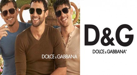 Dolce&Gabbana logo i trzech panów w okulrach